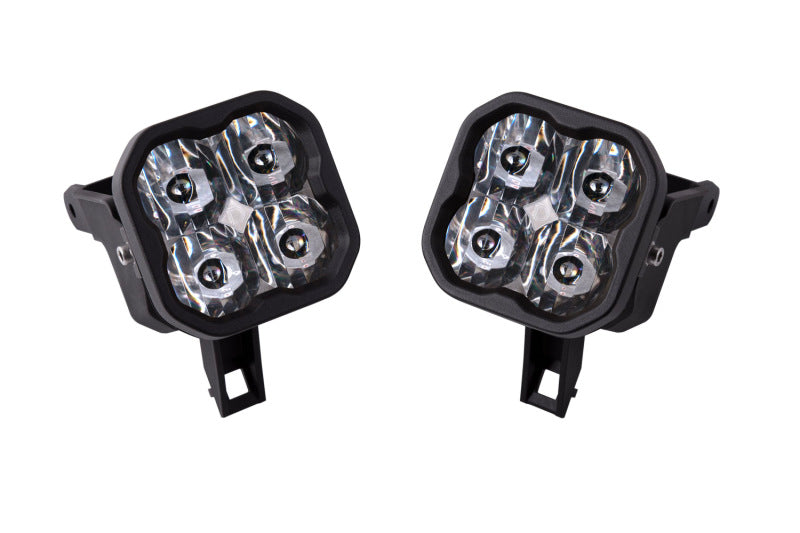 Diode Dynamics SS3 Pro Type SDX Fog Light Bracket Kit with Amber Backlight, Yellow SAE Fog
