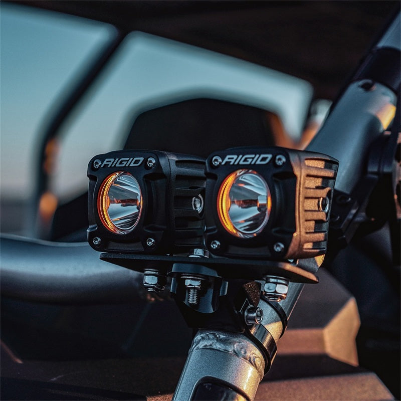 Rigid Industries Revolve Light Pod with Amber Trim Ring – Compact LED Auxiliary Light for Automotive Use