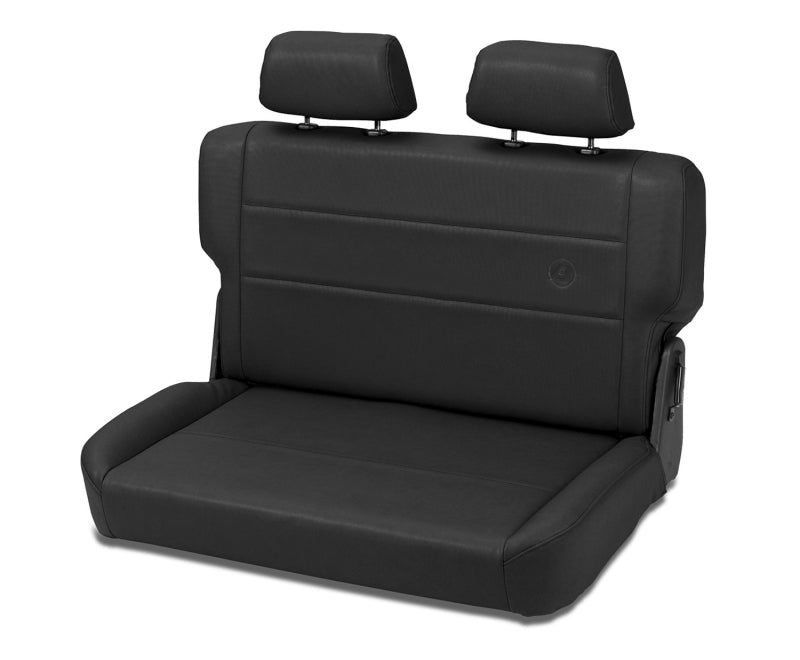 Bestop N-Tumble Seat for Jeep CJ5, CJ7, and Wrangler YJ – Black Vinyl Rear Fold-and-Tumble Seat