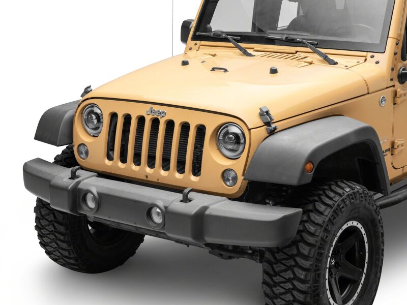 Raxiom HiOutput LED Headlights with Angel Eye DRLs for Jeep Wrangler JL and Gladiator JT - Clear Lens, Black Housing