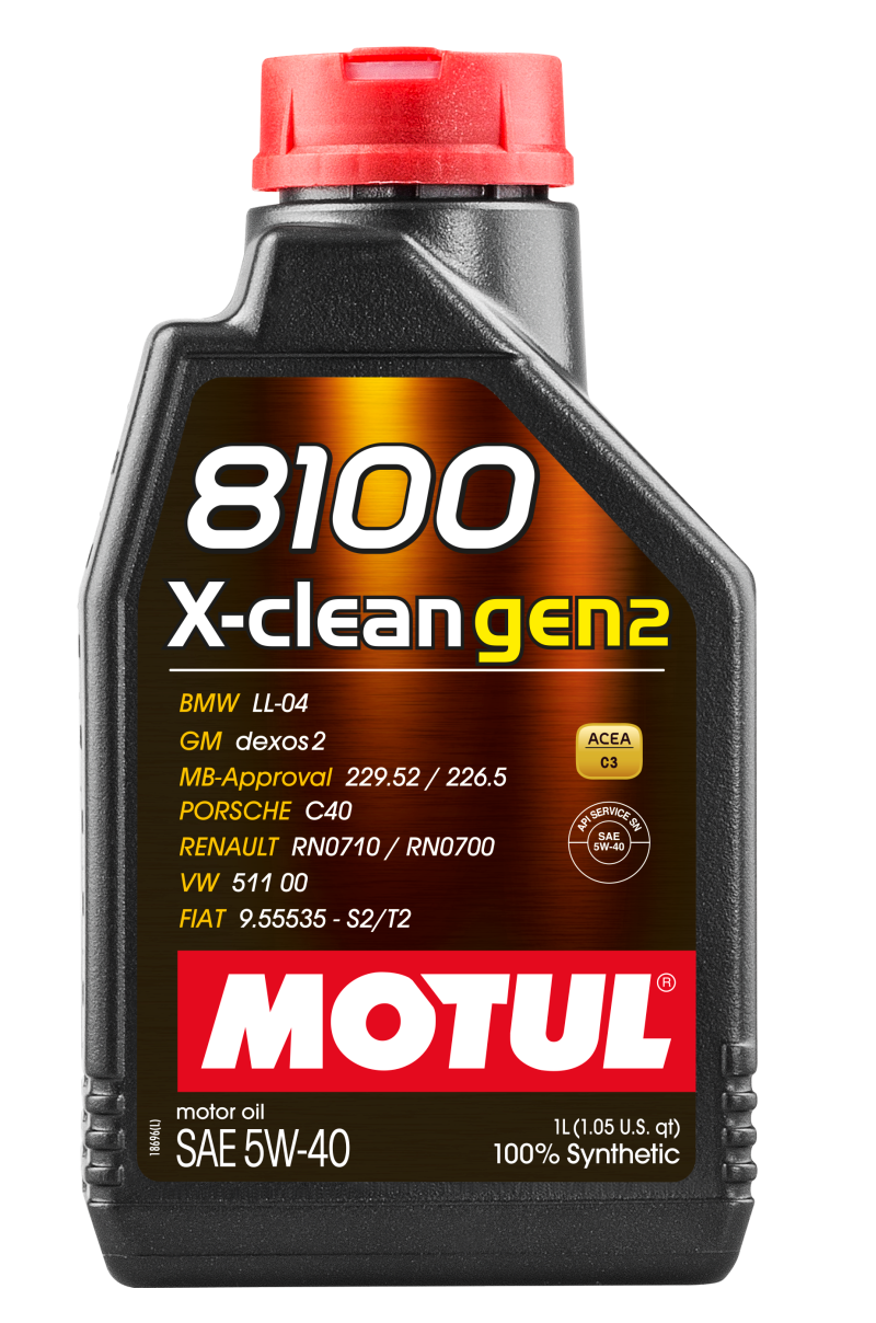 Motul 1L Synthetic Engine Oil 8100 X-CLEAN Gen 2 5W40 - Case of 19