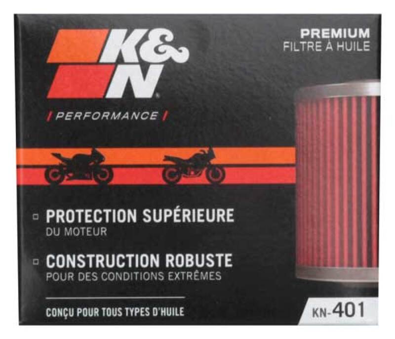 K&N Engineering KN-401 Powersports Premium Oil Filter for Honda, Kawasaki, Yamaha and Triumph