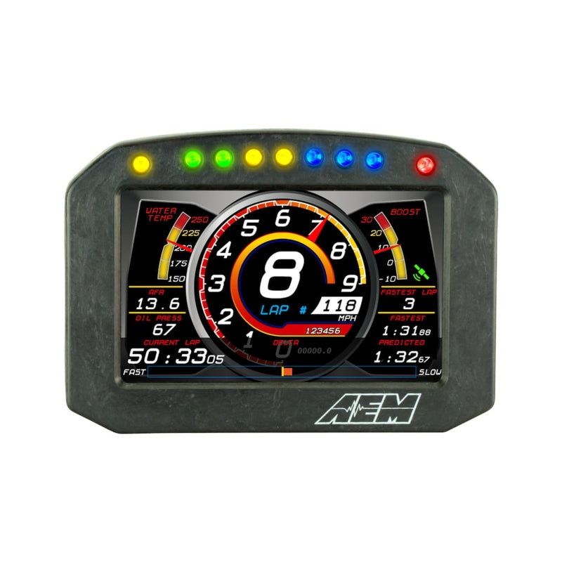 AEM CD-5G Carbon Flat Panel Digital Dash Display with Internal 20 Hz GPS and Antenna, Part 30-5602F