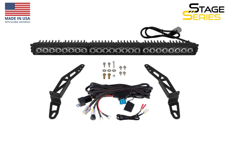Diode Dynamics SS30 Bumper LED Light Bar Kit Sport White Combo with Amber Backlight for Jeep Wrangler JL 2018-2026