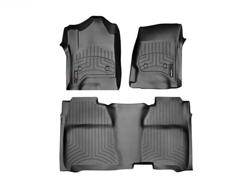 WeatherTech 14+ Chevy Silverado/GMC Sierra Crew and Double Cab Front and Rear FloorLiners - Black