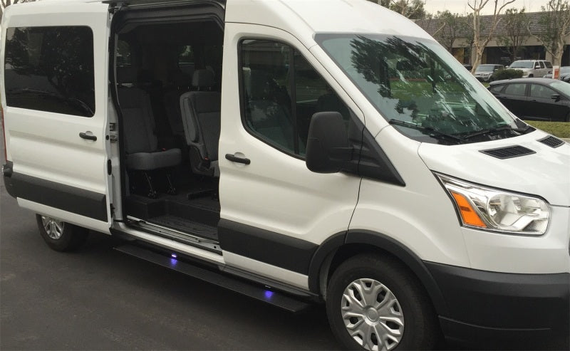 AMP Research PowerStep Plug-N-Play Automatic Running Boards, Part Number 76260-01A, for 2020 Ford Transit