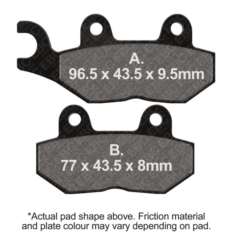 EBC Powersports FA214/2 Organic Rear Brake Pads for Select Triumph Motorcycles