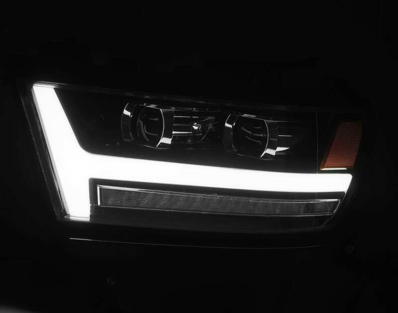 AlphaRex PRO-Series Projector Headlights for 2019-2020 Ram 1500, Plank Style Black Housing with Active Lighting