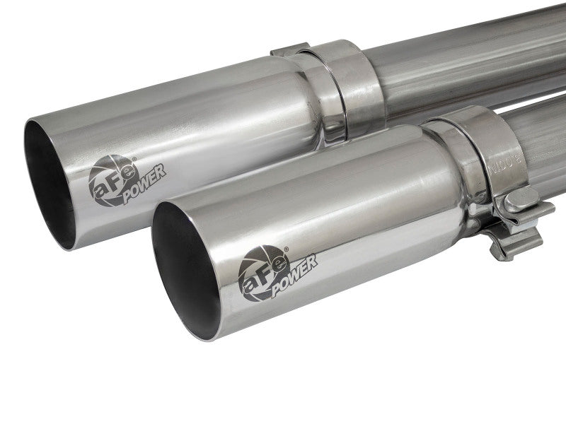 aFe Rebel Series Cat-Back Exhaust System with Polished Tip, Part Number 49-44062-P, for 2009-2018 Chevrolet Silverado and GMC Sierra 1500