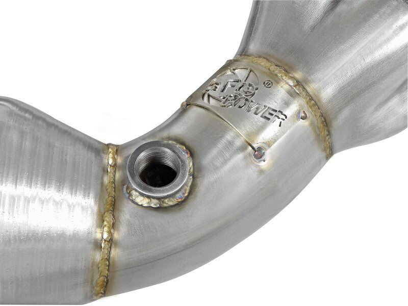 aFe Twisted Steel 304 Stainless Steel Long Tube Header with High-Flow Catalytic Converter, 48-36005-1HC