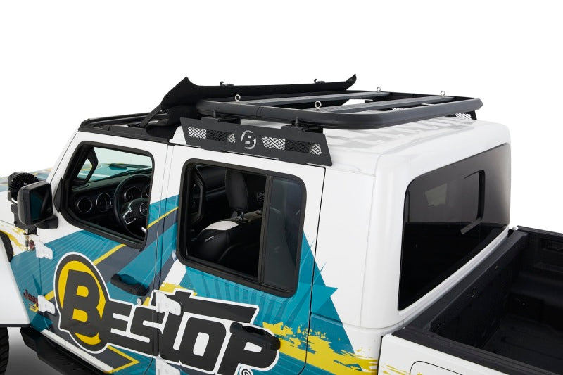 Bestop Granite Series Hardtop Roof Rack for Jeep Gladiator & Wrangler JL 2-Door (Black) - Part No. BES41470-01