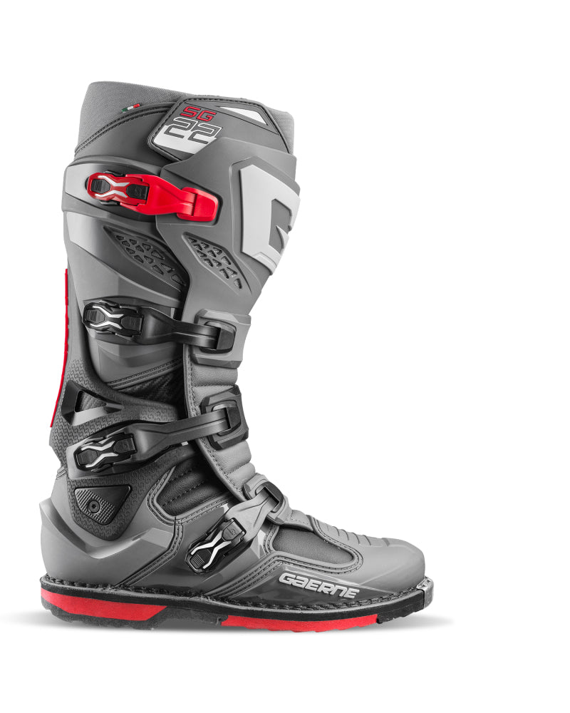 Gaerne SG22 Anthracite/Black/Red Boots - Size 9 - GAR2262-007-9