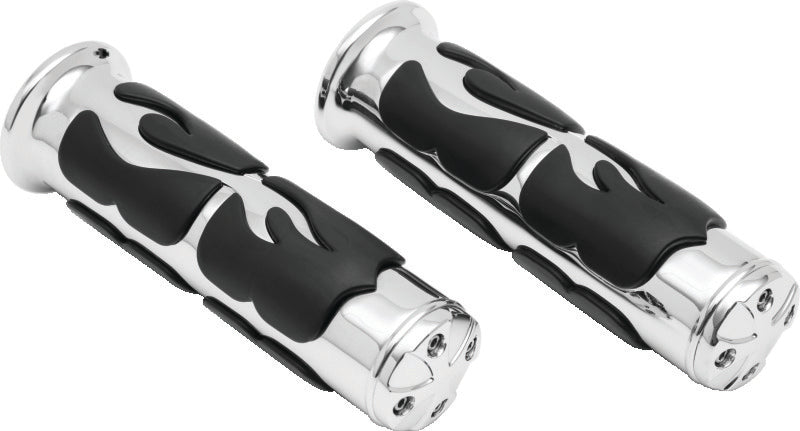 Kuryakyn ISO Flame Grips Metric Universal 1-Inch Chrome – Part Number 6262