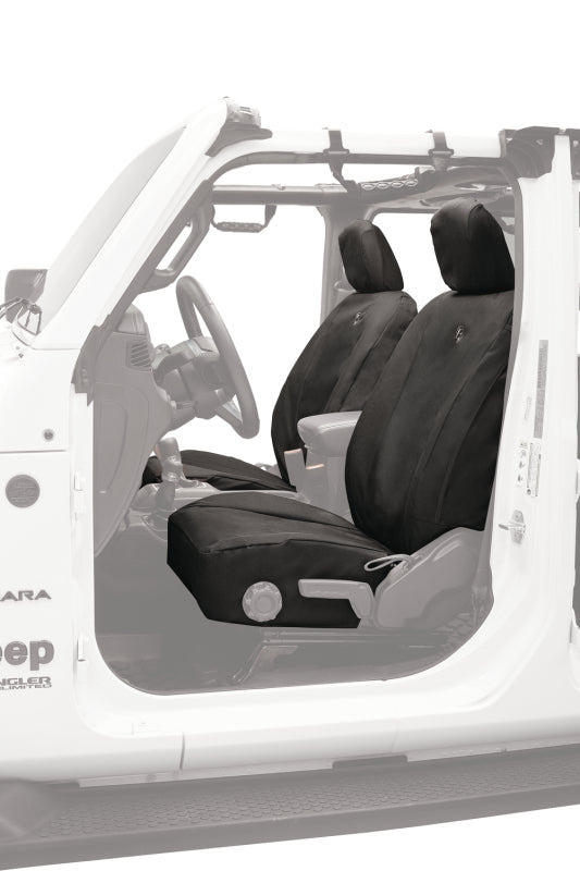 Bestop Front Seat Covers for Jeep Gladiator and Wrangler JL – Black Diamond, Part No. bes29290-35