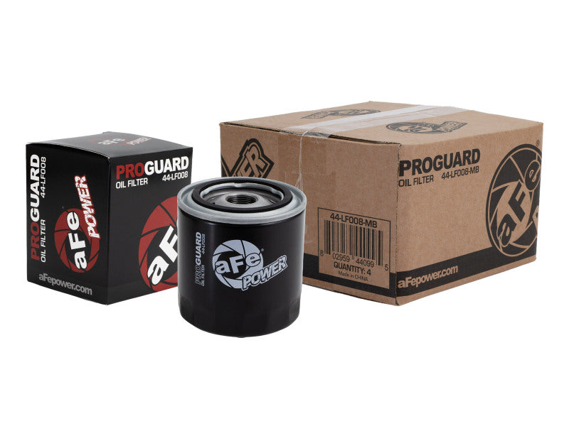 aFe Pro GUARD D2 Oil Filter 4-Pack, Part Number afe44-LF008-MB, for 1993–2011 Ford Gas Trucks