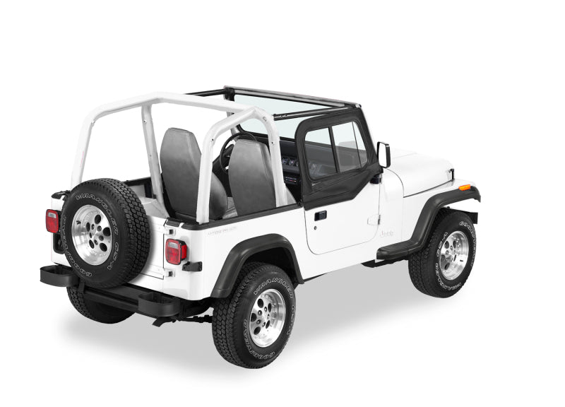 Bestop 97-06 Jeep Wrangler TJ Upper Door Sliders with Dual Sliding Windows (Black Denim)