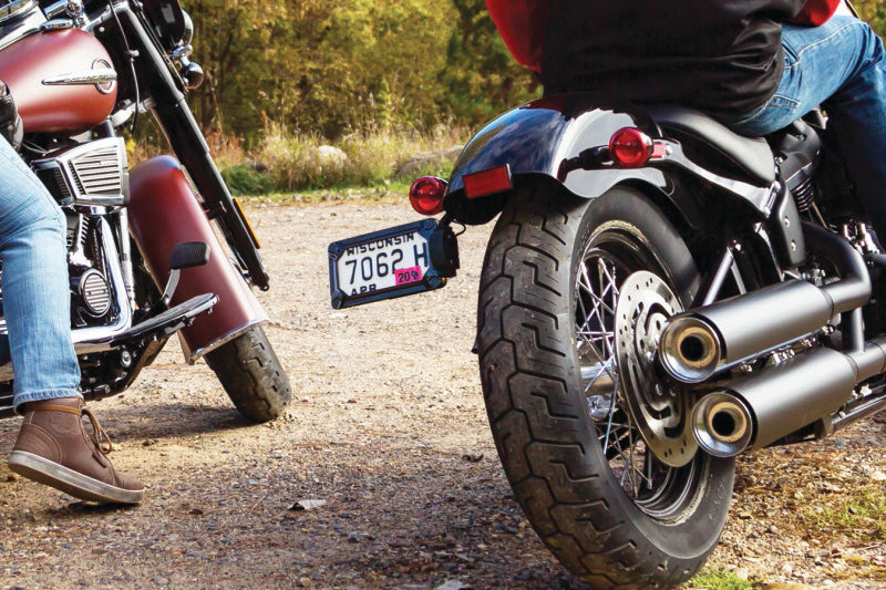 Kuryakyn Nova Side-Mount License Plate Frame Gloss Black - Part KUR3142