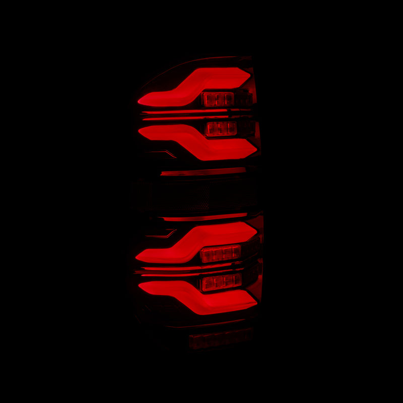 AlphaRex LUXX LED Taillights for 2014-2021 Toyota Tundra, Black/Red with Active Light and Sequential Signal - ARX672050