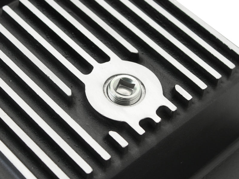 aFe POWER Pro Series Transmission Pan, Black with Machined Fins, Ford F-150 6R80, Part Number 46-70172