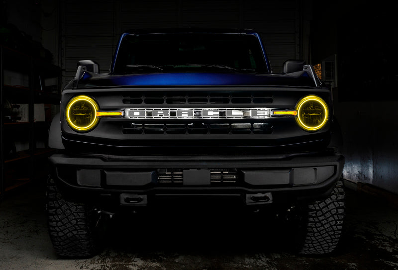 Oracle 21-22 Ford Bronco Headlight Halo Kit w/DRL Bar - Base Headlights -w/No Controller NO RETURNS