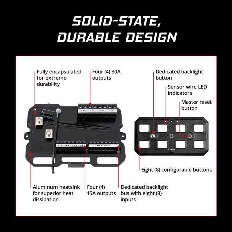Diode Dynamics D-Switch 8-Button Controller Kit, Part Number DD8373