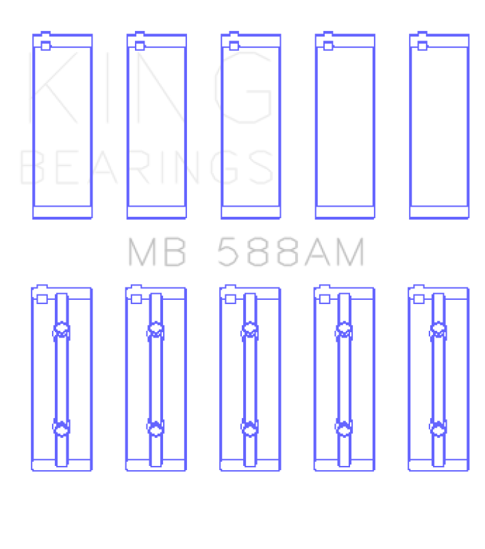 King Engine Bearings MB588AM0.75 Renault C1E, E7F, K7J, C1J and C6J Main Bearing Set, +0.75 mm