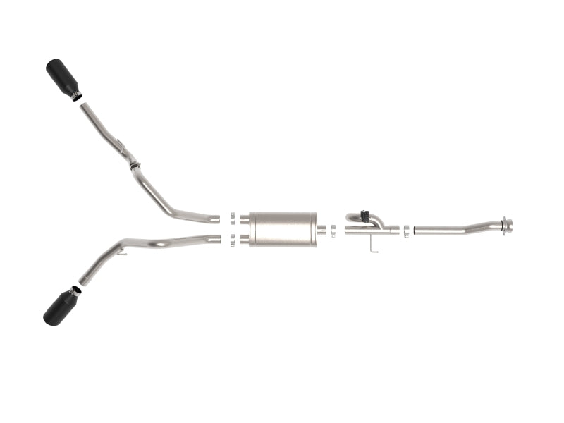aFe Gemini XV Cat-Back Exhaust System with Cutout, Part Number 49-33129-B, for 2021–2026 Ford F-150 2.7L, 3.5L, and 5.0L Engines