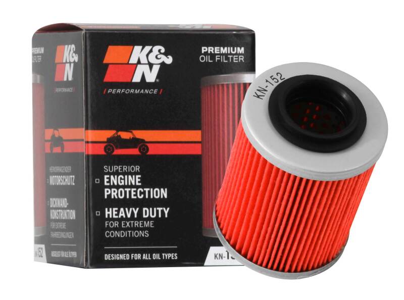K&N Engineering KN-152 Powersports Oil Filter for Aprilia, Bombardier, Can-Am and Ski-Doo