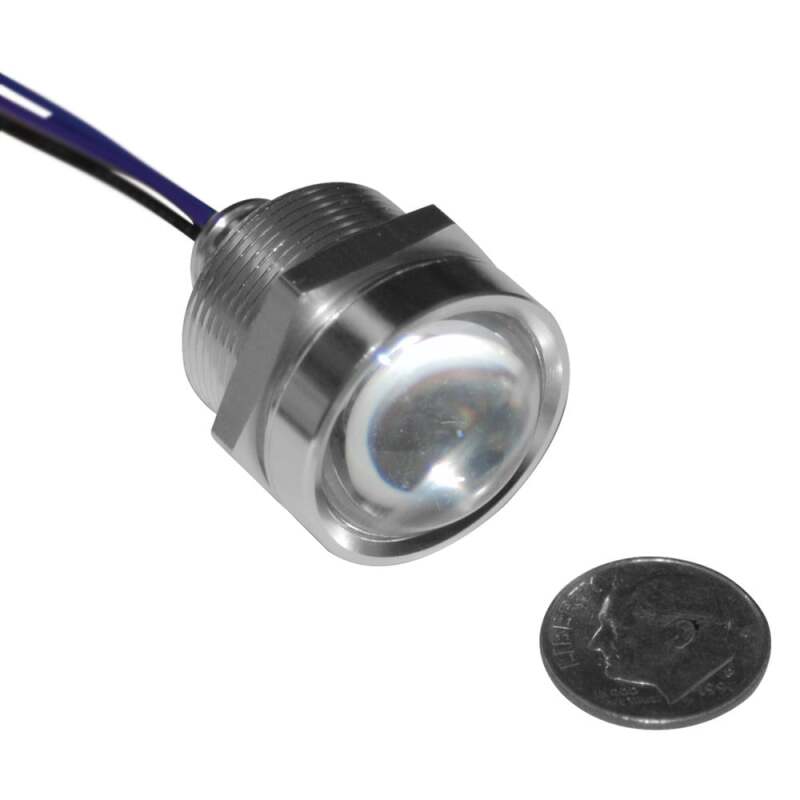 Letric Lighting Royal Flush LED 1-Inch Steel and Red Light, Part Number letLLC-RFPB-R
