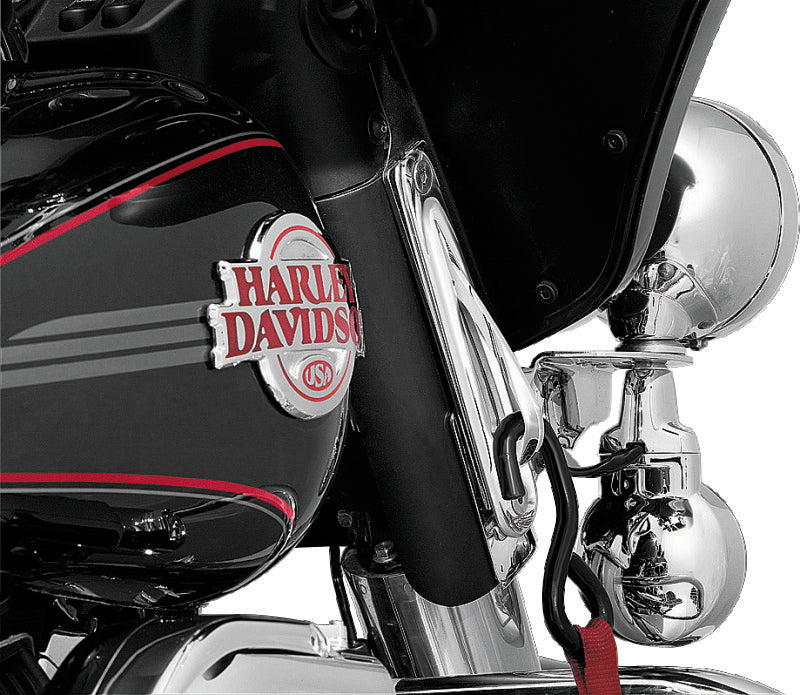 Kuryakyn Custom Teardrop Tie-Down Brackets for Harley-Davidson Touring, Chrome - Part 928