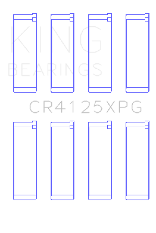 King Engine Bearings CR4125XPG0.25 Subaru EJ20/EJ22/EJ25 Tri-Metal Performance Rod Bearing Set, +0.025 mm