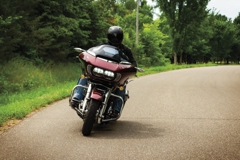 Kuryakyn 6518 Mesh Headlight Vent Accents, Chrome for Harley-Davidson Road Glide