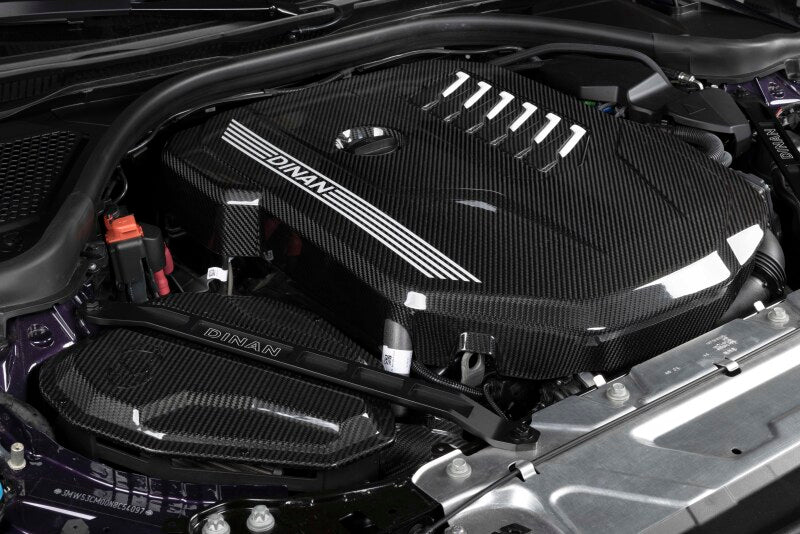Dinan B58D Gloss Carbon Fiber Engine Cover with Matte Accents for BMW G Series Models