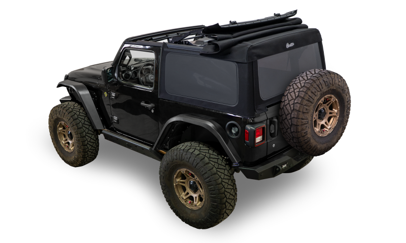Bestop 18-26 Jeep Wrangler JL 2-Door Supertop Glide with Squareback Design in Premium Black Twill