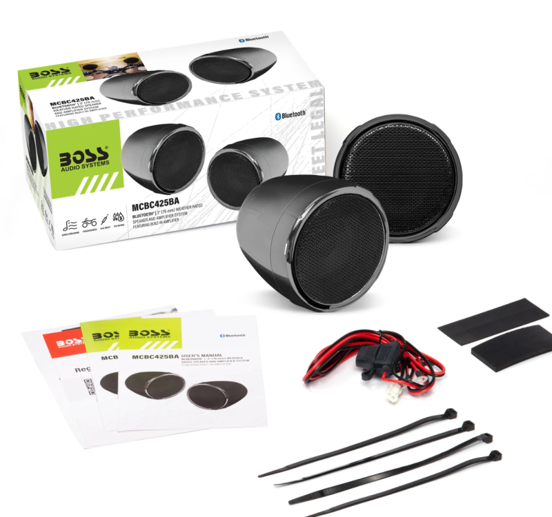 Boss Audio Systems Motorcycle Bluetooth Amplified 3in Speakers - View 1