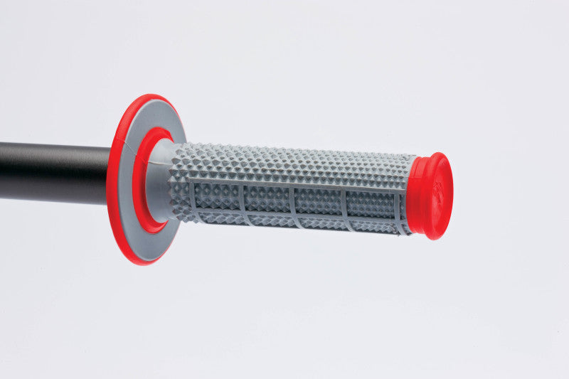 Renthal renG163 MX Dual Compound Tapered 1/2 Waffle Grips - Grey/Red