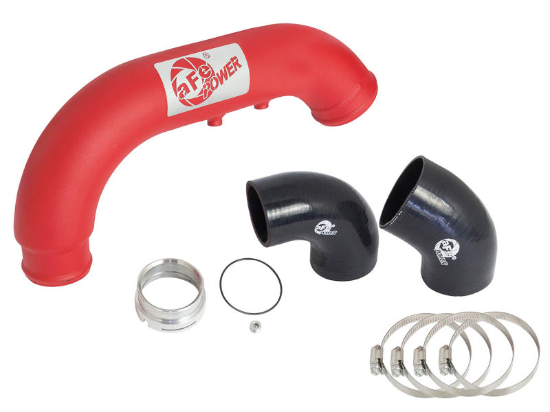 aFe BladeRunner 3-Inch Red Aluminum Cold-Side Charge Pipe, Part Number 46-20269-R, for 2016-2020 Chevrolet Colorado and GMC Canyon 2.8L Diesel