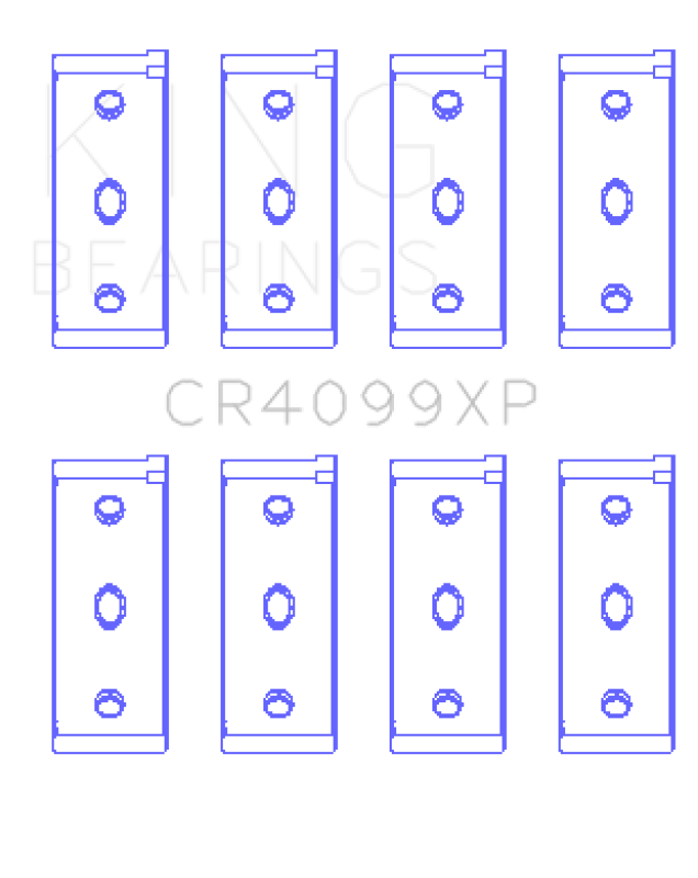 King Engine Bearings CR4099XP Connecting Rod Bearings for Fiat 146, Set of 8
