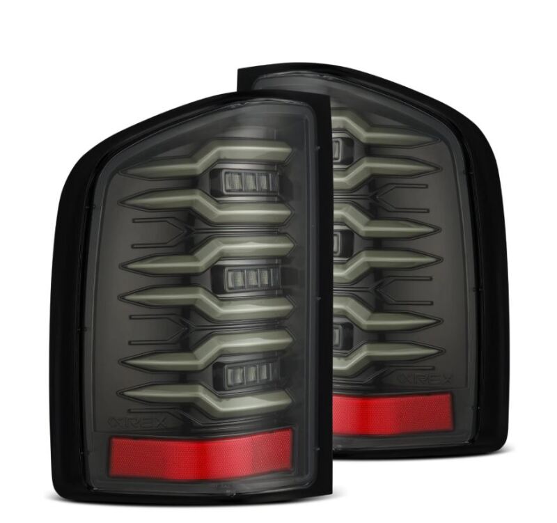 AlphaRex LUXX-Series LED Tail Lights Alpha-Black for 2007-2013 Chevrolet Silverado 1500, Part ARX620090