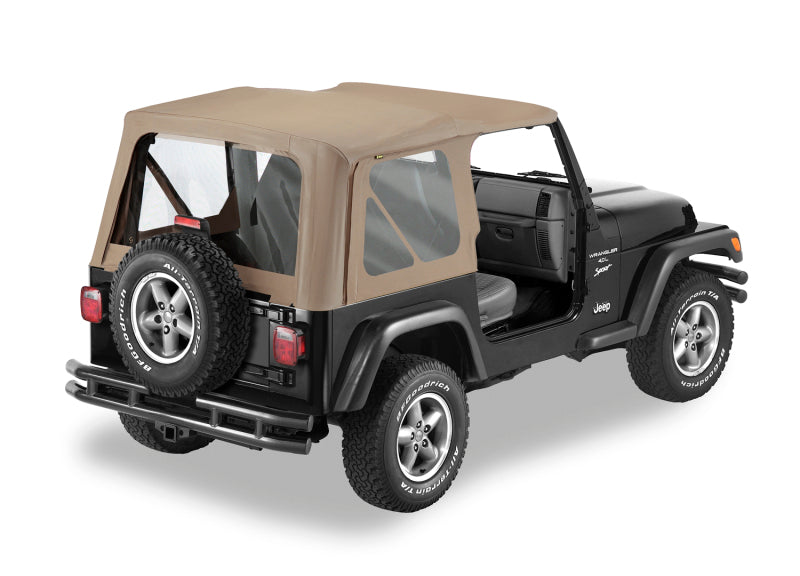Bestop Replace-A-Top for Jeep Wrangler TJ 1997-2002 – Dark Tan with Clear Windows
