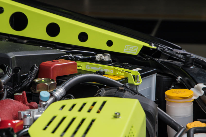 Grimm Speed Subaru Impreza/WRX/STI/Legacy/Forester/Baja/BRZ Lightweight Battery Tiedown- Neon Green