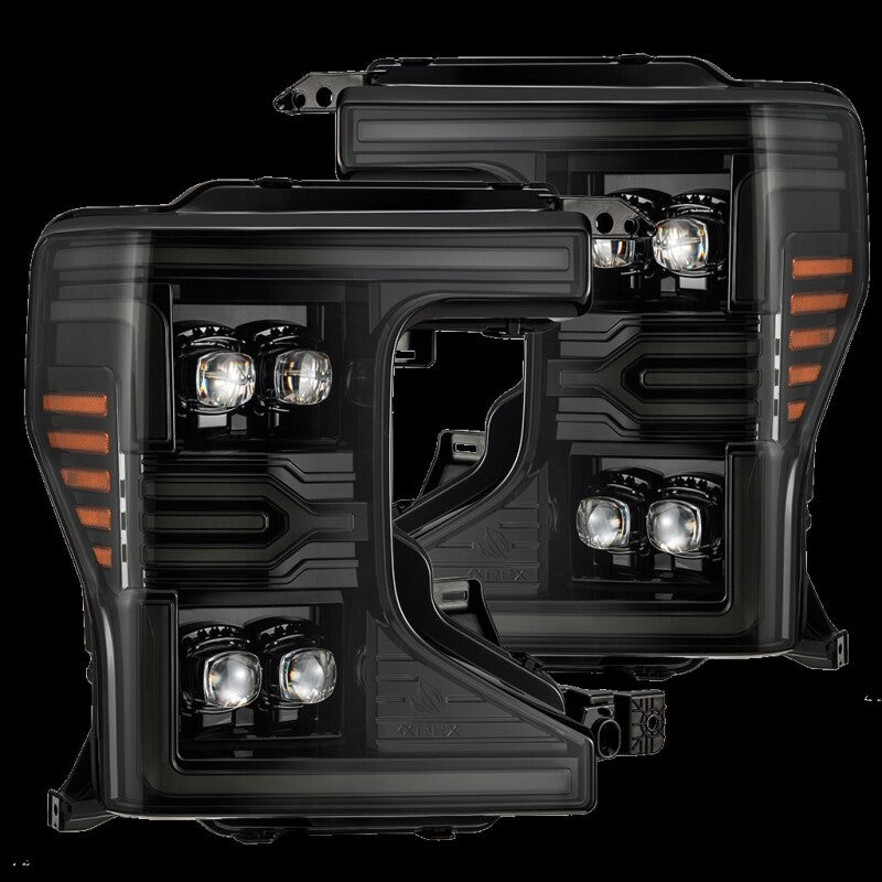AlphaRex NOVA-Series LED Projector Headlights for 2020-2022 Ford F-250, F-350, and F-450 Super Duty, Alpha-Black, Part ARX880340
