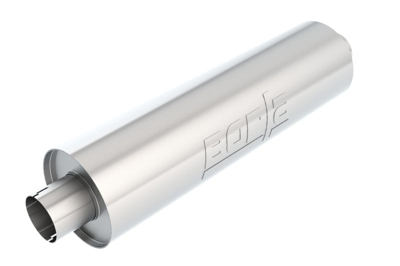 Borla 400500 Heavy-Duty Truck Muffler, 3-Inch Center Inlet/Outlet, 24-Inch Body, Notched Necks
