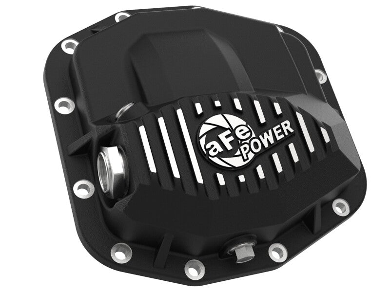 aFe Power Pro Series Front Differential Cover, Black with Machined Fins, Part Number 46-71030-B