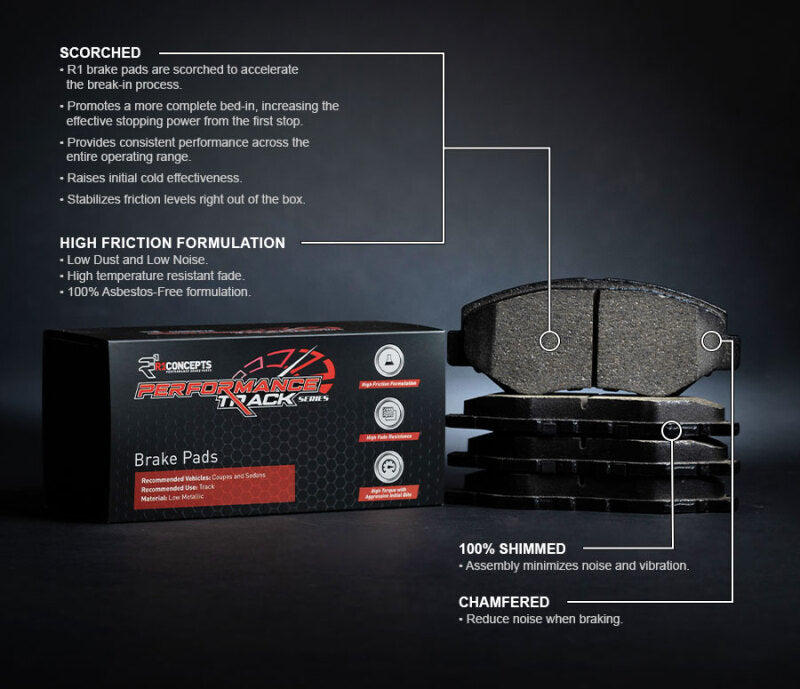 R1 Concepts Front Track/Street Brake Pads for 1992-1995 Toyota MR2 - RNC2000-0582-00
