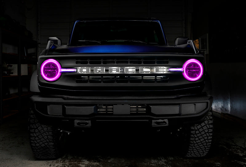 Oracle 21-22 Ford Bronco Headlight Halo Kit w/DRL Bar - Base Headlights -w/No Controller NO RETURNS