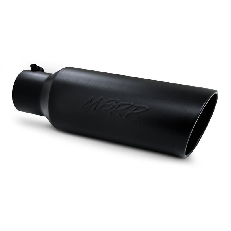 MBRP T5130BLK Armor BLK 4-Inch Inlet, 6-Inch Outlet Rolled Edge Exhaust Tip