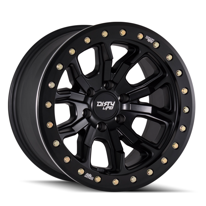 Dirty Life DT-1 9303 17x9 Wheel, 5x127 Bolt Pattern, -12mm Offset, Matte Black Beadlock