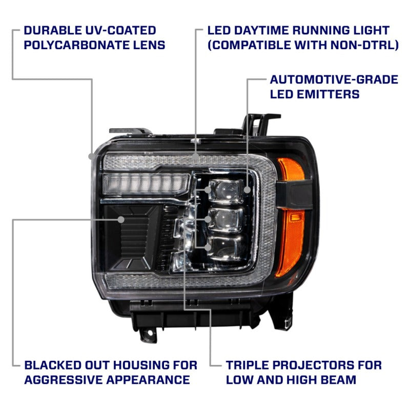 FORM Lighting 2014-2019 GMC Sierra LED Projector Headlights (Pair) - Modern Upgrade and Full Functionality