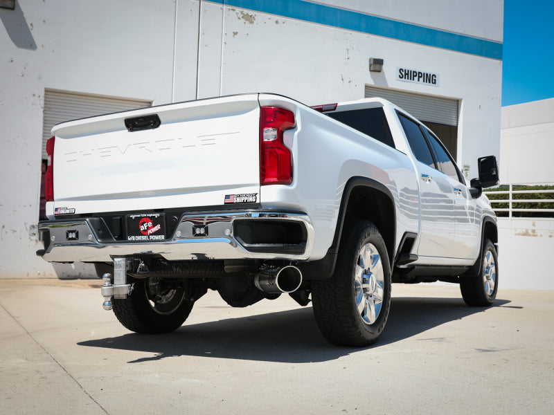 aFe Large Bore-HD 5-Inch DPF-Back Exhaust System with Polished Tip for 2020–2023 GM 6.6L Duramax L5P Diesel Trucks – 49-44125-P